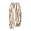 Women's High-Waist Vintage Cotton Harem Pants with Frog Buttons