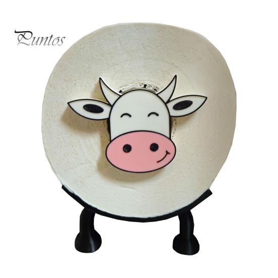 

Держатель для туалетной бумаги с забавным дизайном в виде коровы, простая сборка, универсальный держатель для туалетной бумаги, органайзер для ванной комнаты чёрный