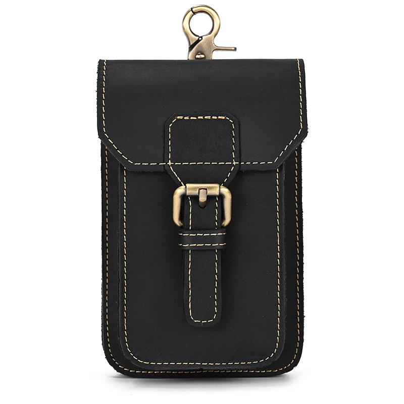

Small Male Bag Genuine Leather Waist Bag Phone Belt Pouch Men s Waist Pack With Clip On Pants Leather Waist Bag Mini Phone Bag