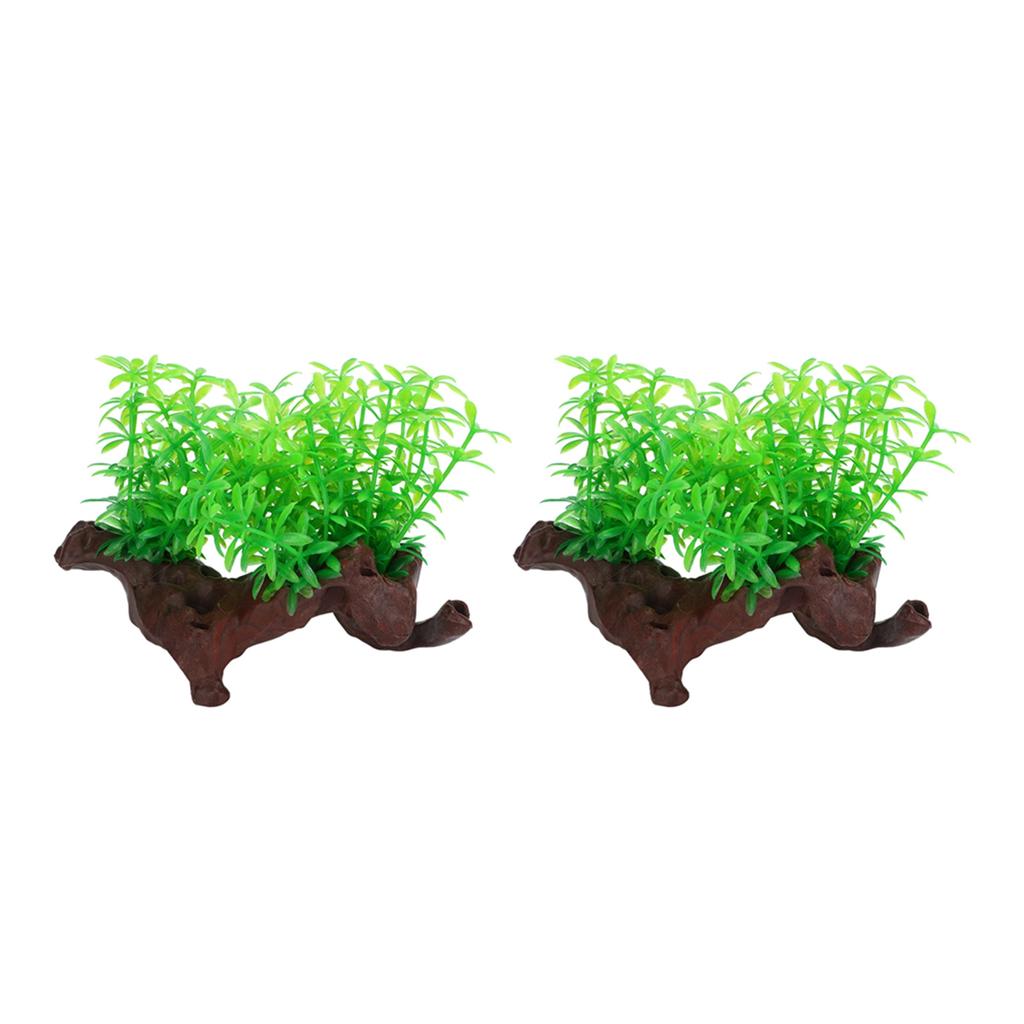 2pcs Aquarium Decorative Plants High Simulation Fish Tank Artificial Leaves Landscaping Decorations