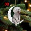 Christmas Decoration Pet Puppy Acrylic Pendant Garland Car Rearview Mirror Dog Hanging Ornaments New Year Tree Home Festoon