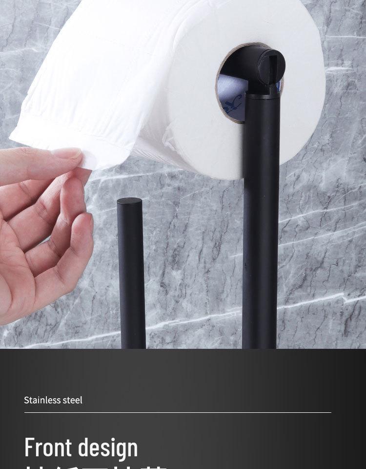 Cross-Border Vertical Bathroom Toilet Paper & Brush Holder - Multifunctional Floor-Standing Roll Organizer