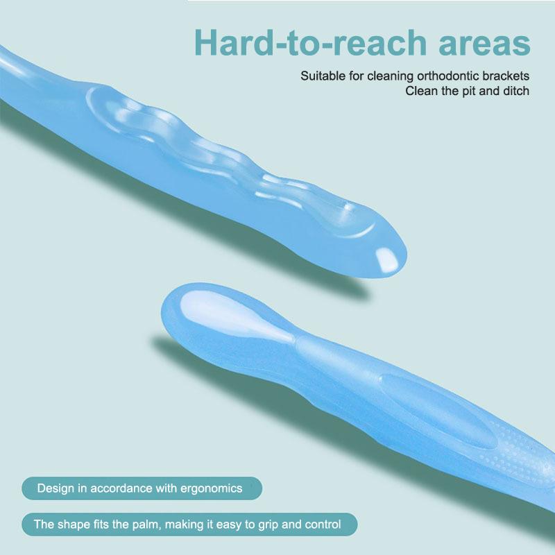 1/5Pcs Double Sided Denture Toothbrush Invisible Braces Cleaning Brush For Men Women False Teeth Brush Oral Cleaning Tools