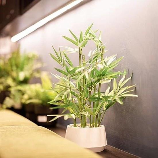 365 Blooming Decor ornamental artificial bamboo bonsai fake green foliage plant tree flower air purifying height 46cm indoor office potted lucky