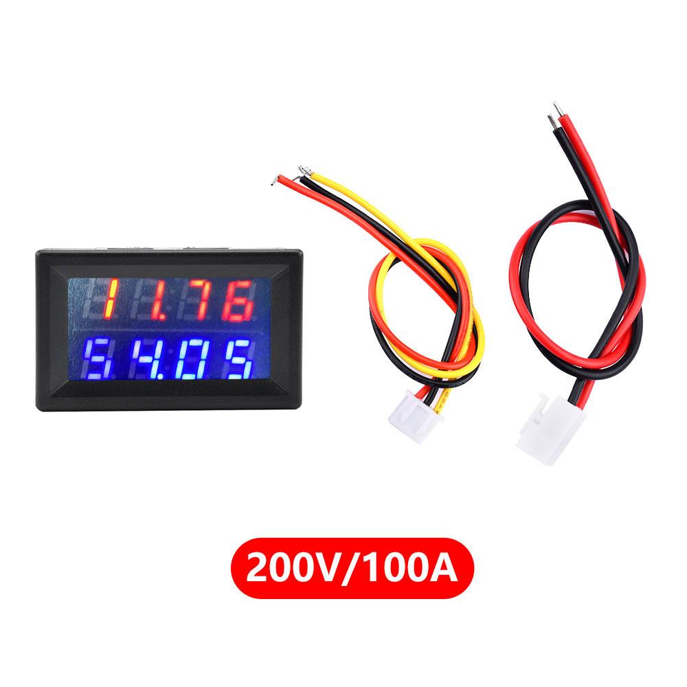 0.28 Red Blue Digital LED Mini Display Module DC0-100V DC0-200V Voltmeter Voltage Tester Panel Meter Gauge for Motorcycle Car