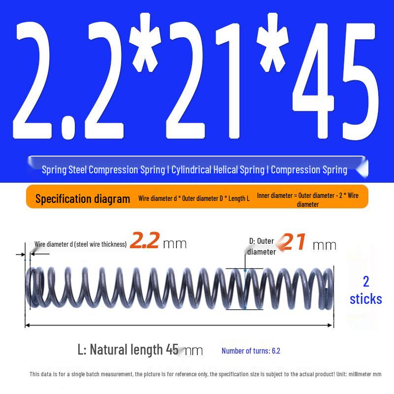 2.2mm Spring Steel Compression Spring - Cylindrical Helical Reset Mechanism