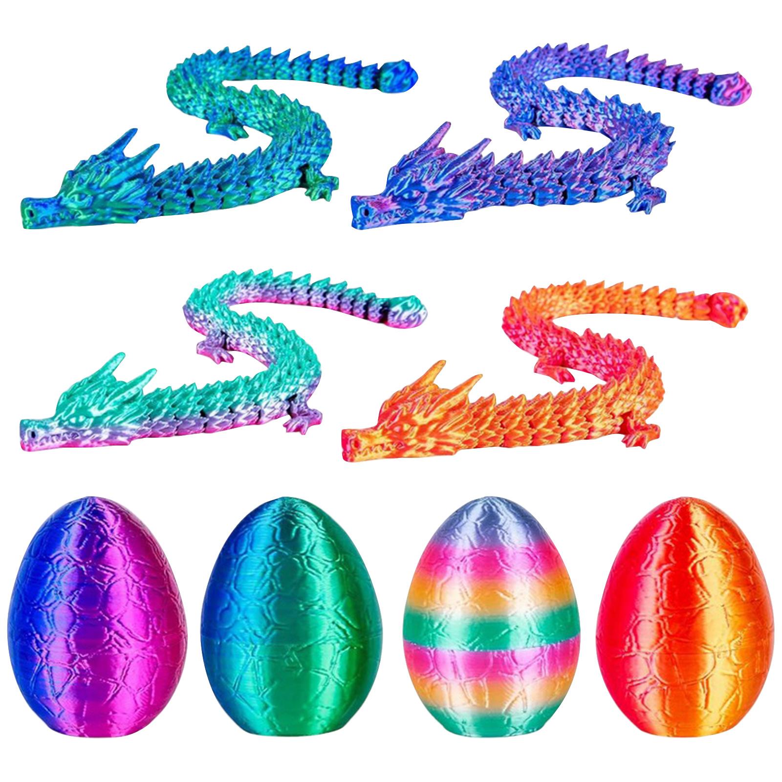 

4Pcs 3D Printed With 8.86inch Dragon Inside 3D Printed Toys Dragon Toys For Kid & Adults, Easter Home Decor, 4Pack One Size
