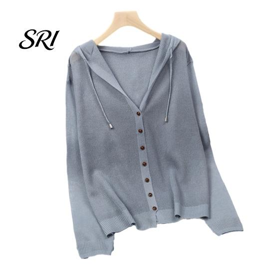 Everyday Wear Women Top Tops Hooded Drawstring Long Sleeve Pure Color Casual Blouse Summer Breathable Loose Fit Thin Ice Silk Sun Protection Coat