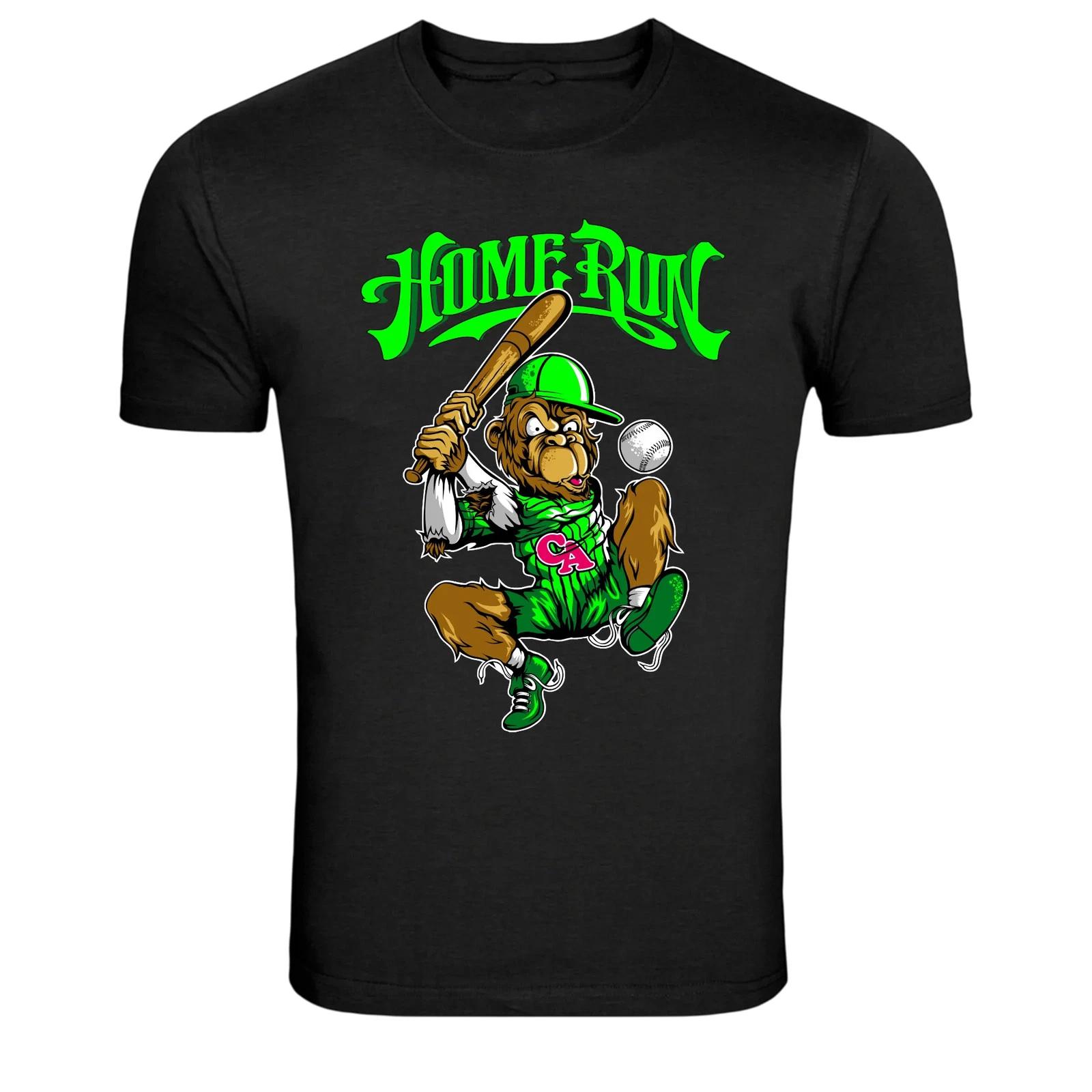 

Home Run Monkey Baseball Graphic T-Shirt Funny Sports Tee XL