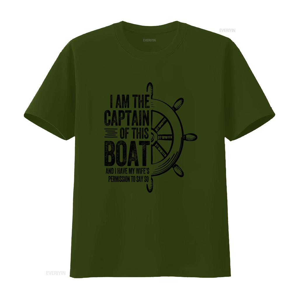 Mens Boating Captain T Shirt I Am The Of This Boat Sailing Skipper Design Vintage Washed Graphic Casual Stylish