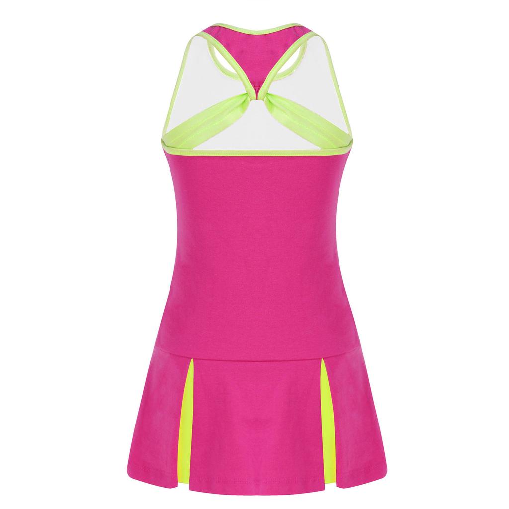 Kids Girls Golf Tennis Dress Outfits Sport Dress and Shorts for Running Gym Exercise Tennis Badminton