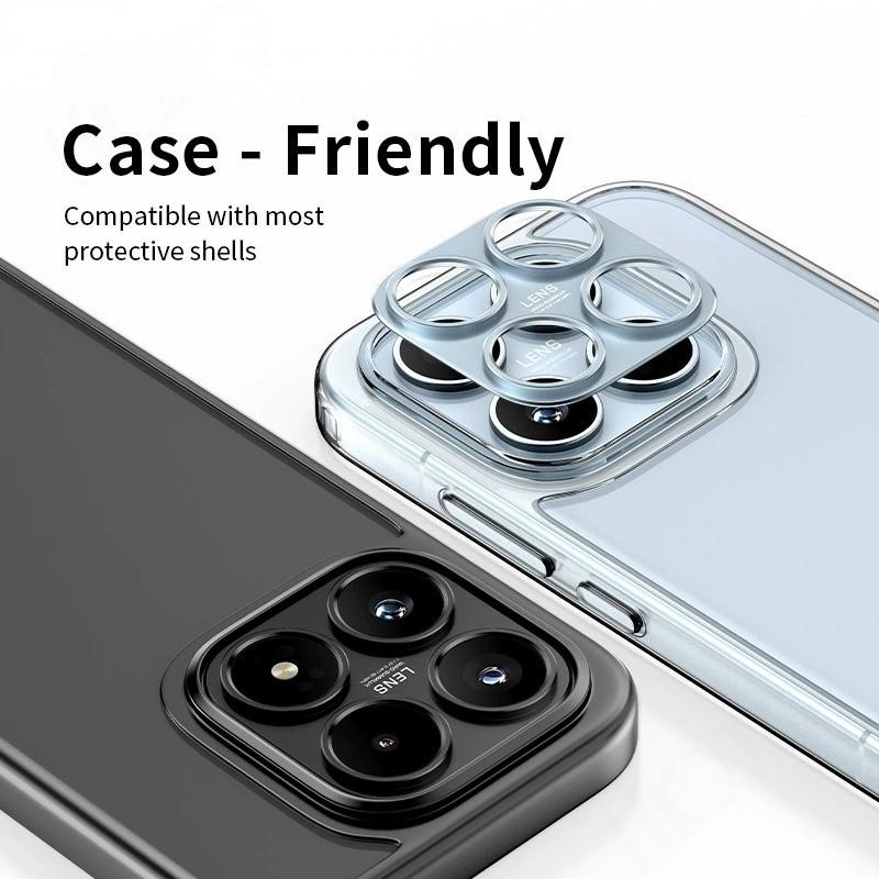 Black Metal Camera Bezel Sticker Cover For Xiaomi 17 Mi 17 Aluminum Alloy Hollow Camera Lens Protector Film