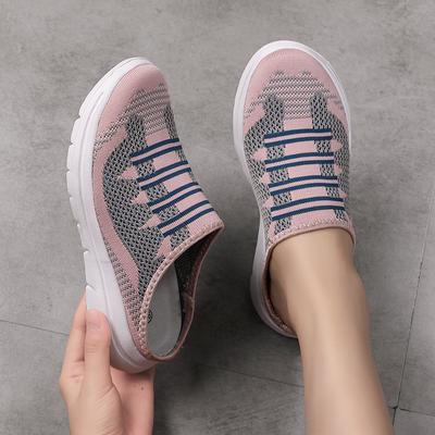 Lightweight Round Toe Slippers For Women Mules Flats Soft House Slippers Female Slides Four Season Black Casual Mesh Lazy Shoes