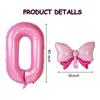 2Pcs 40Inch Pink Number Foil Balloon with Cute Bow Balloons For Kids Baby Girl 1st Birthday Party Decoration Favors Supplies