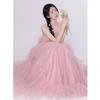 Studio-Themed Wedding Dress: New Girl Style, Pink Skin-Tone Enhancing, Colorful Yarn, Outdoor Travel Photo Dress