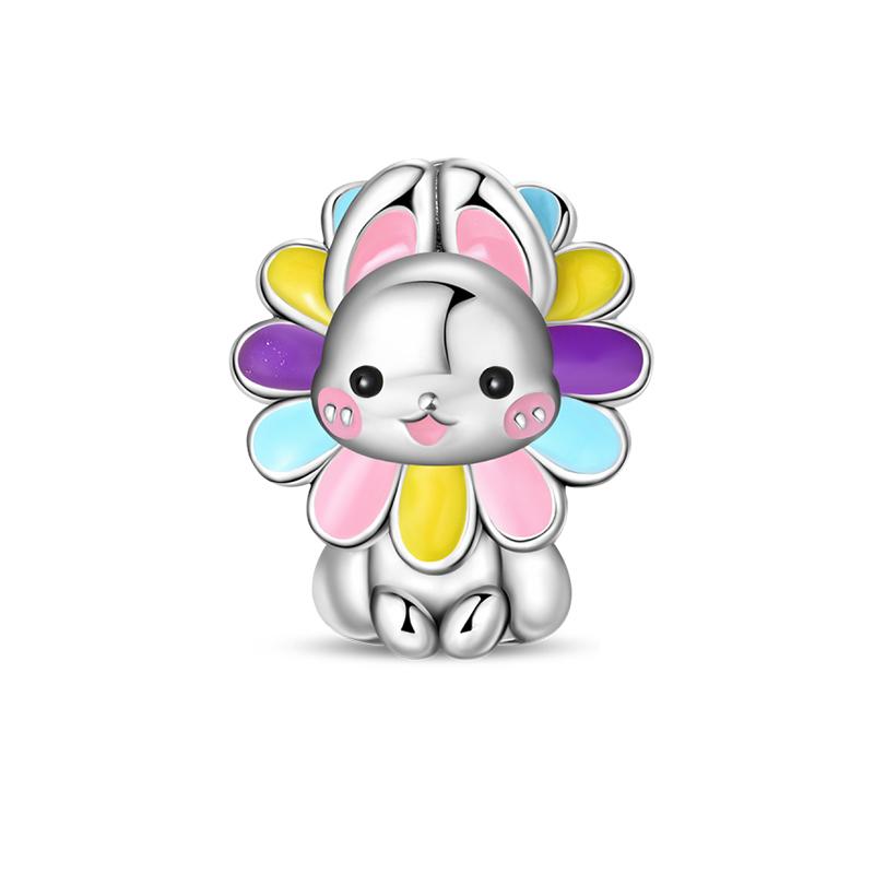 Copper Metal Bear Rabbit Koala Rainbow Horse Flamingo Princess Charm Bead Components Bead Components Compatible With Pan Authentic Original Bracelets