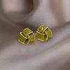 Elegant Green Geometric Stud Earrings for Women - 2022 Trendy and Versatile Summer Jewelry
