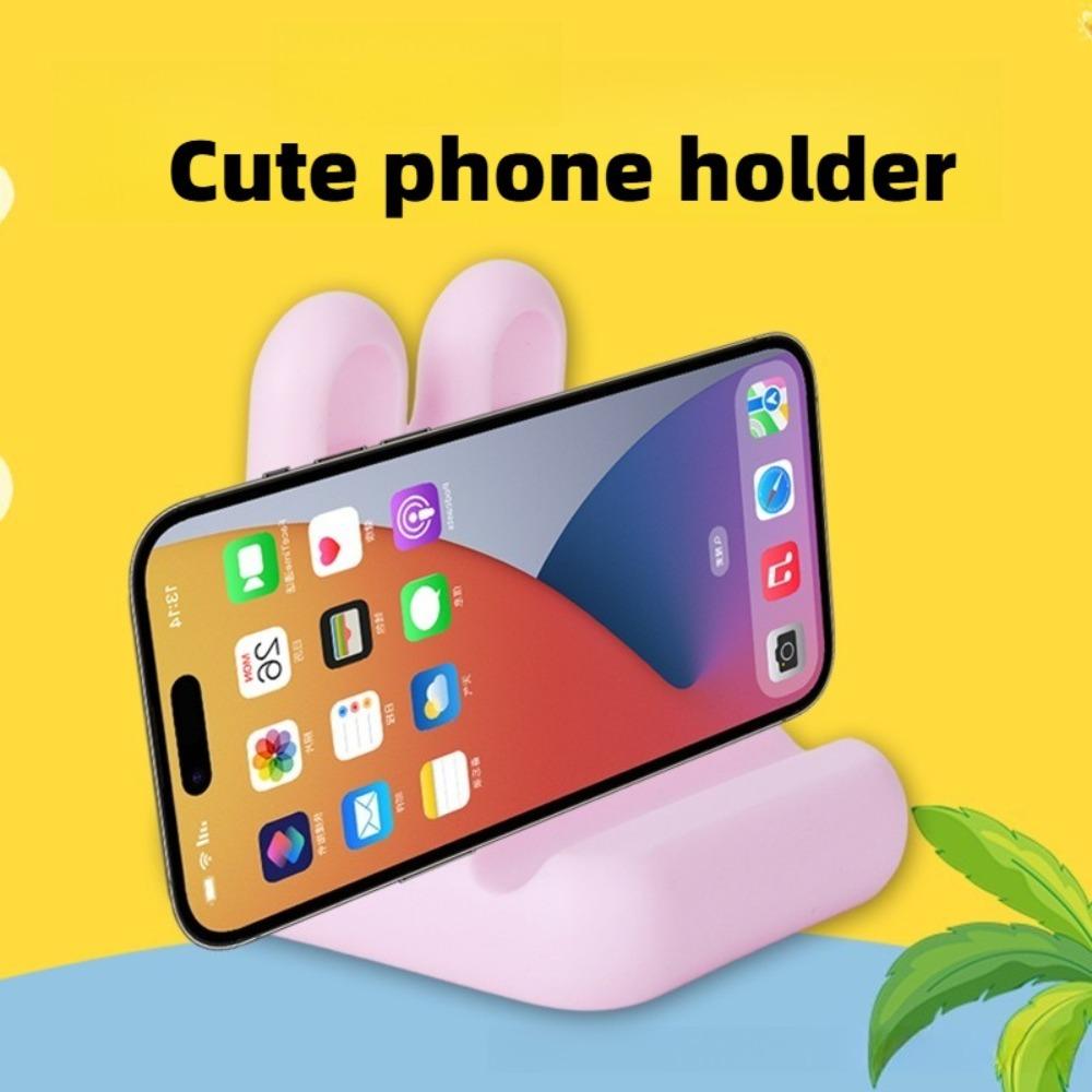 Cartoon Desk Mobile Phone Holder Stand For Iphone Ipad Xiaomi Desktop Tablet Holder Universal Table Cell Phone Stand Rabbit