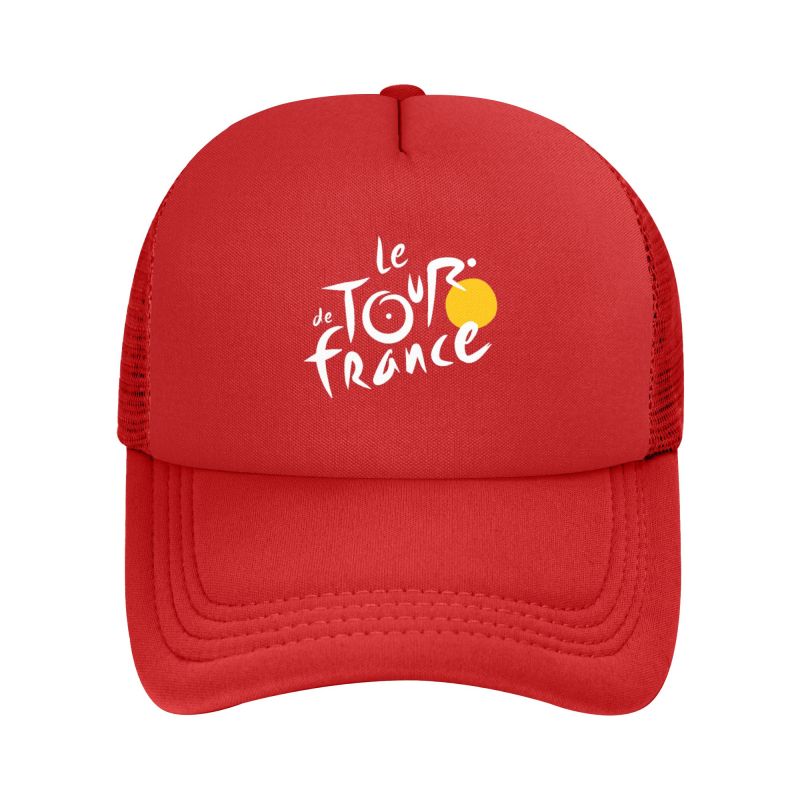 

Tour De France Mesh Baseball Cap Unisex Solid Color Trucker Hat Summer Breathable Adjustable Snapback Cap Outdoor Sun Visor Hats Adjustable
