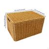 Rattan Style Storage Box Rustic Wicker Bin with Lid Woven Basket