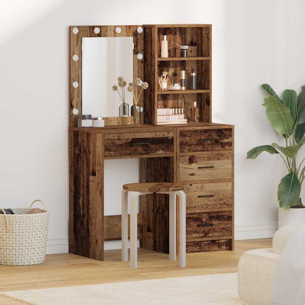 Makeup Table 2 pcs Brown 50 x 41 x 135 cm Particleboard