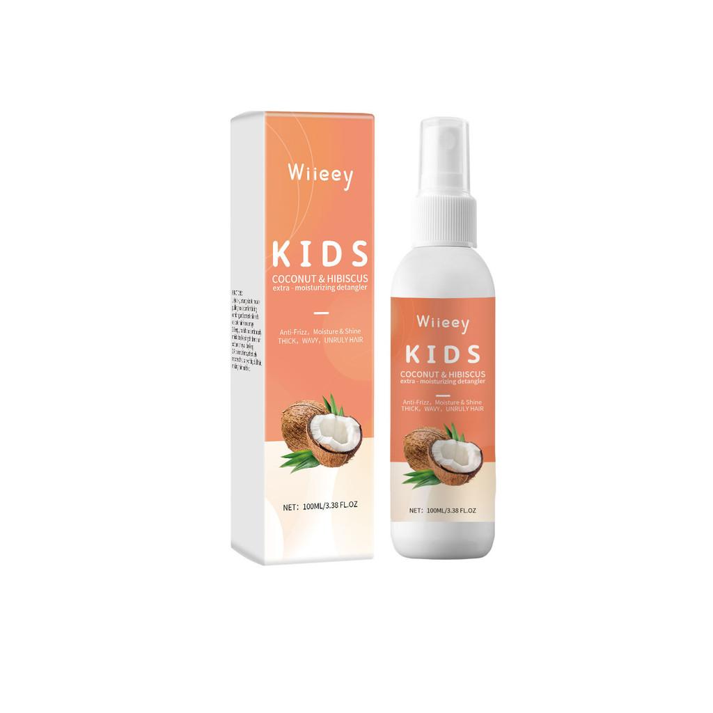 Wiieey Children's Hair Care Set Moisturizing Detangling Spray And Curl Defining Cream