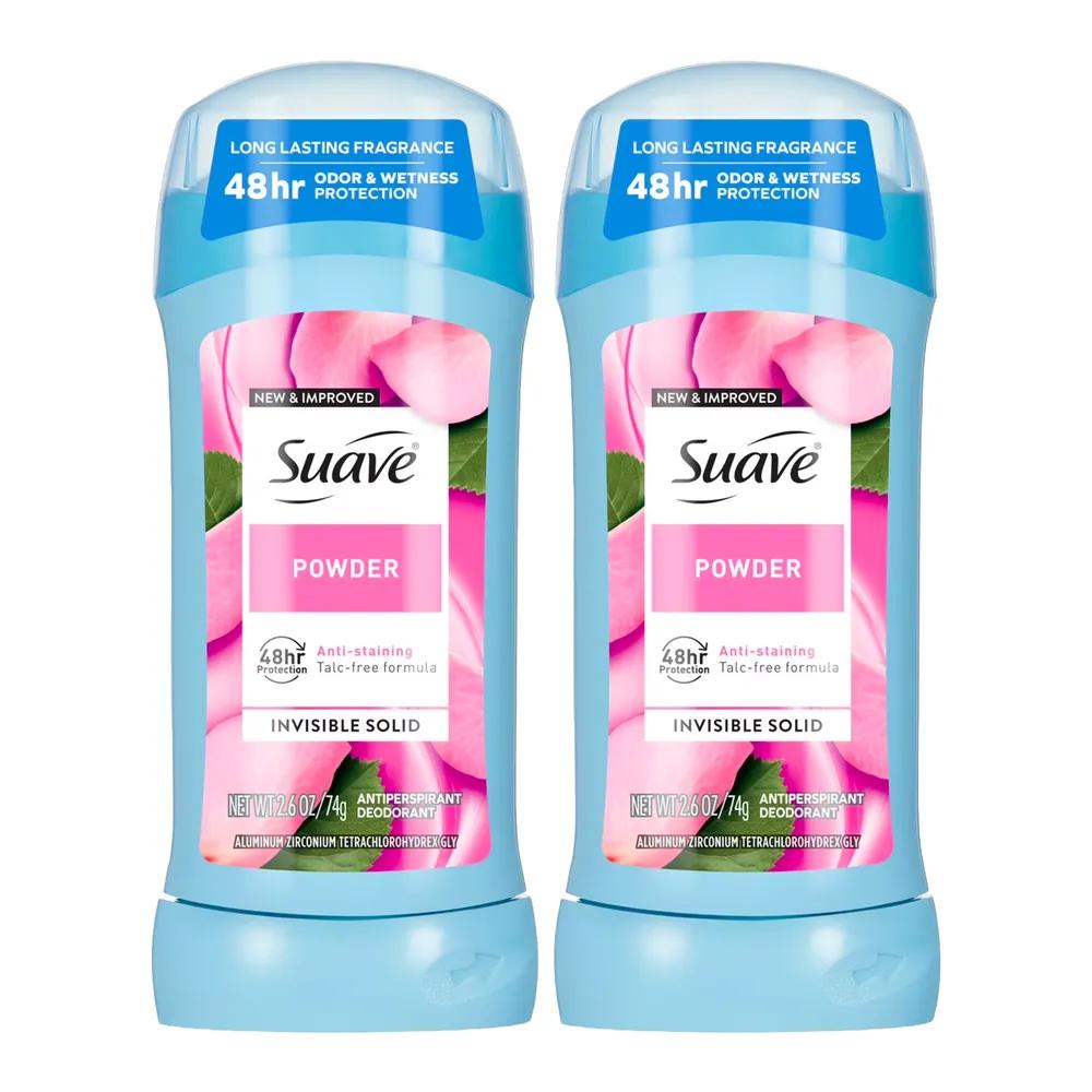 Suave Suave 48-Hour Lasting Deodorant Stick Powder Scent 74g x 2 Packs