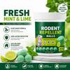 Rodent Repellent Balls Natural Mint Lime Scent 30 Pieces Long Lasting Protection Safe for Home Environment Plant Based Formula