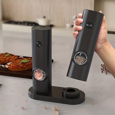 Adjustable Electric Pepper Grinder with LED Light Automatic Ceramic Spice Mill for Fine and Coarse Grinding