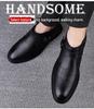 Men's British Style Mid-High Top Layer Cowhide Martin Boots, Autumn/Winter Leather, Plus Velvet, Zipper Short Boots