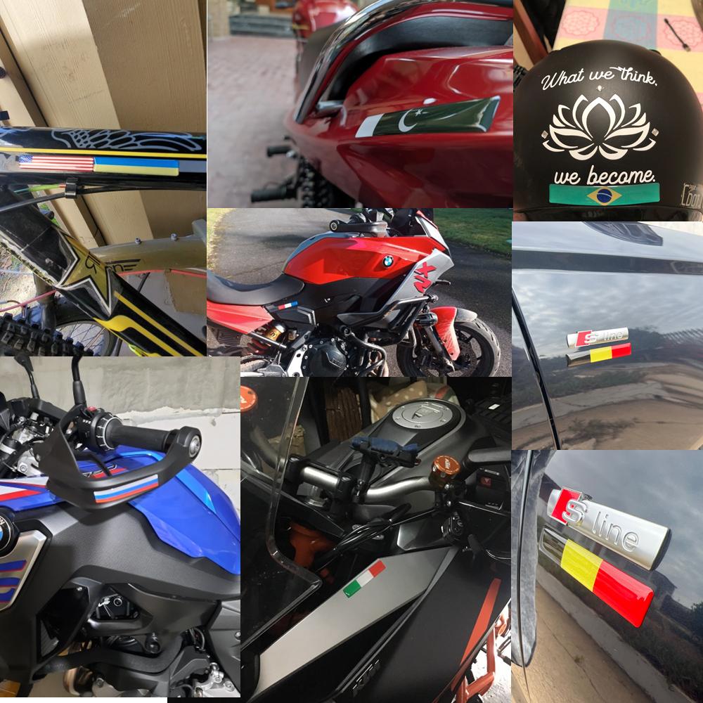 3D Brazil Korea UK ITALY FRANCE GERMAN Russia Spain National Flags Car Stickers Automobiles Motorcycles Decorating Accessories