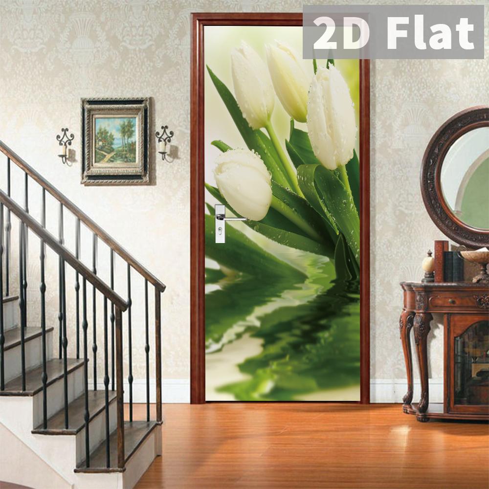 76Style 77/90cm Self-Adhesive Door Stickers Removable Wall Sticker Scenery Wallpaper Stone Stair Murals for Doors Modern Home Decor