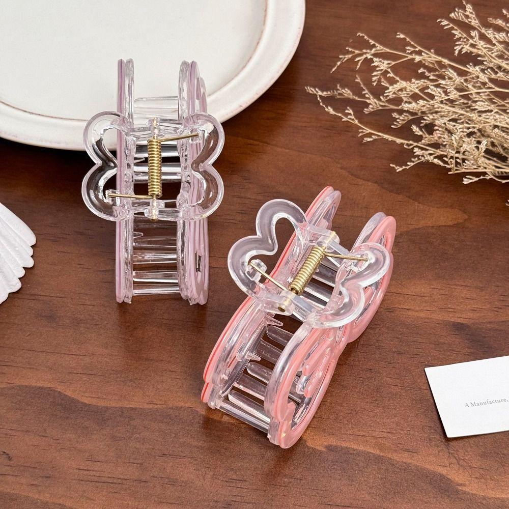 Hollow Out Acetic Acid Barrettes Colorful Geometry Hair Claw Sweet Bow Hair Carb Clip  Party