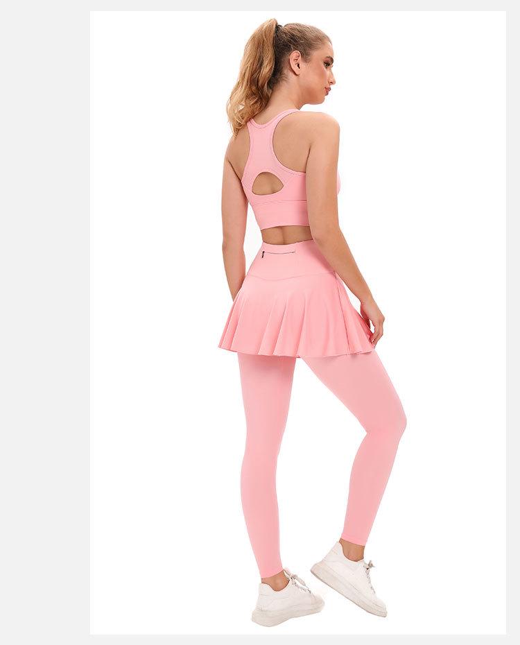 

Женский быстросохнущий комплект для йоги Весна/Лето 2025: Жилет и шорты Shark для бега и фитнеса Large розовый