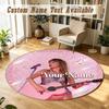 Round Rug Custom NameTaylor Swift Pattern Non Slip Carpet Home Floor Decor
