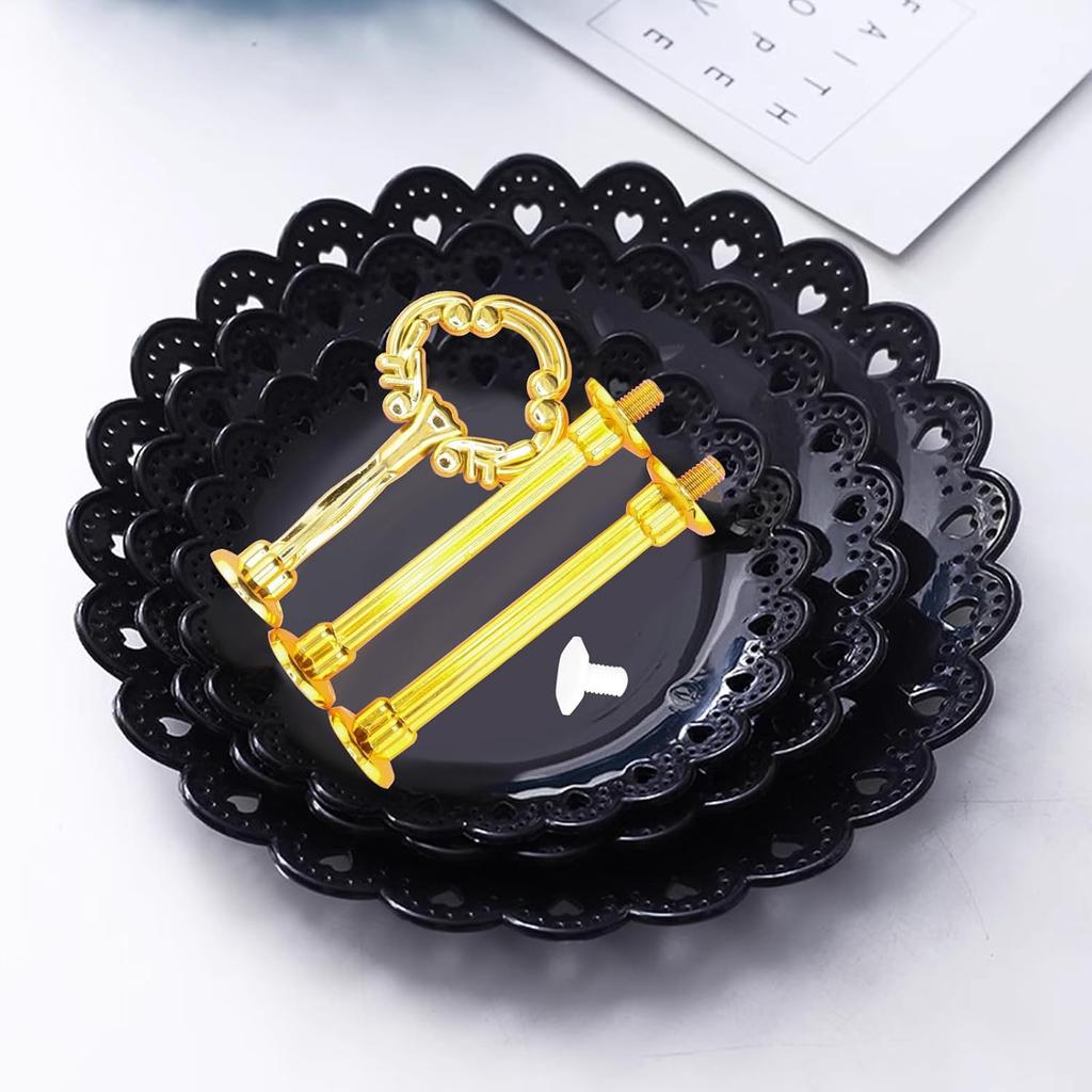 3 Tier Plastic Pastry Stand Cupcake Fruit Candy Dessert Table Display Set Tiered Tray for Wedding Birthday Tea Party Decoration