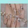Xs To L Sizes Available Removable Handmade Butterfly Sparkling Rhinestone Nail Stickers