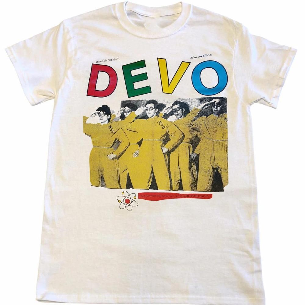 Devo 90s Рок-группа Белая короткая футболка Унисекс Футболка Унисекс Футболка S