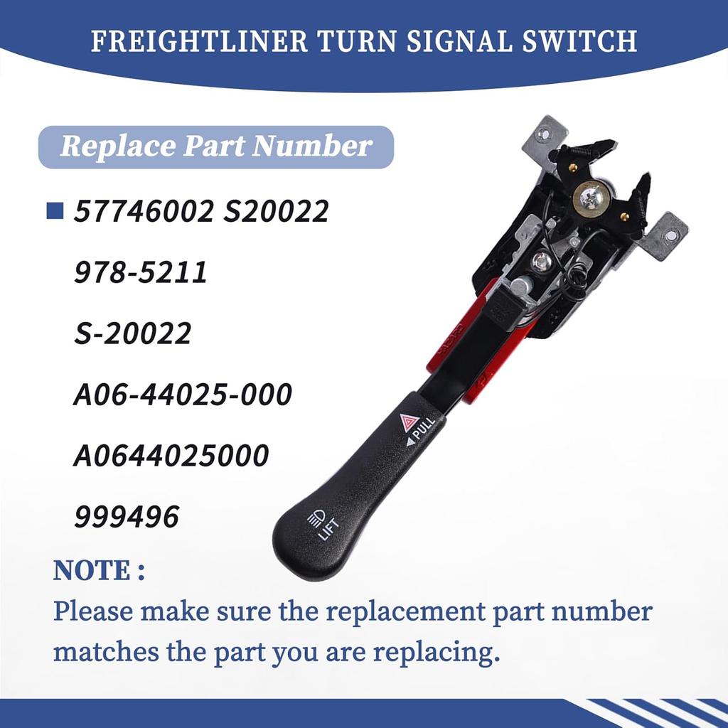 Replacement Freightliner Turn Signal Switch, Multifunction Switch A06-44025-000 Compatible with Century Columbia MT Series, Replace 57746002 S20022,
