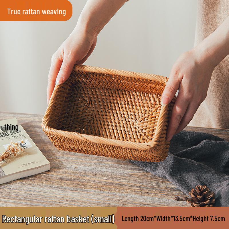 Mehrzweck Bambus Webkorb zur Aufbewahrung, für Obst, Brot, Brötchen, Snacks und für Picknicks