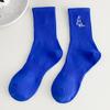5 Pairs of Female Spring and Summer New Trend Cartoon Embroidery Absorbs Sweat In The Sport Tube Socks
