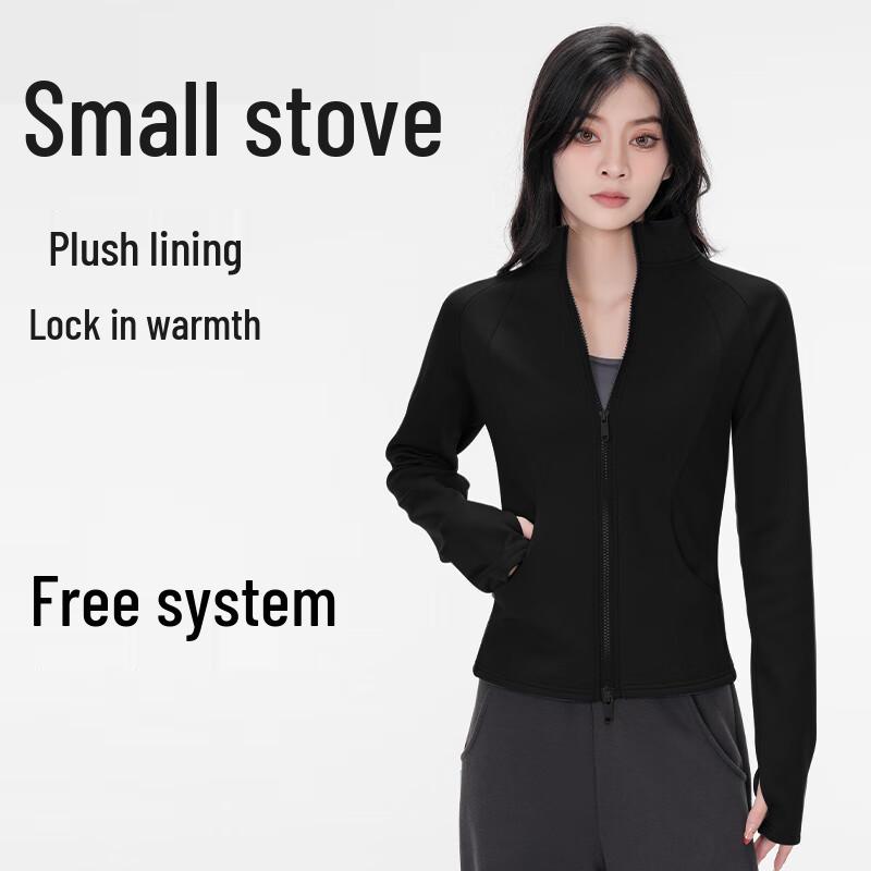 Women s Fleece-Lined Double Zipper Athletic Jacket S