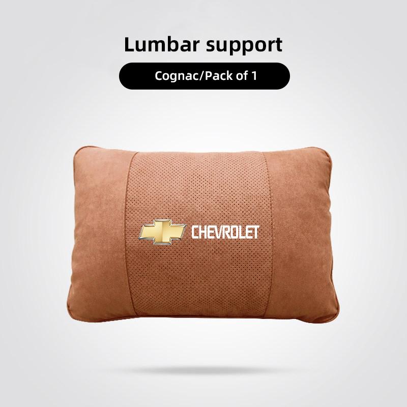 Car Logo Neck Pillow & Lumbar Support Set Breathable Headrest Cushion For Chevrolet Cruze Malibu Colorado Equinox Spark Keychain