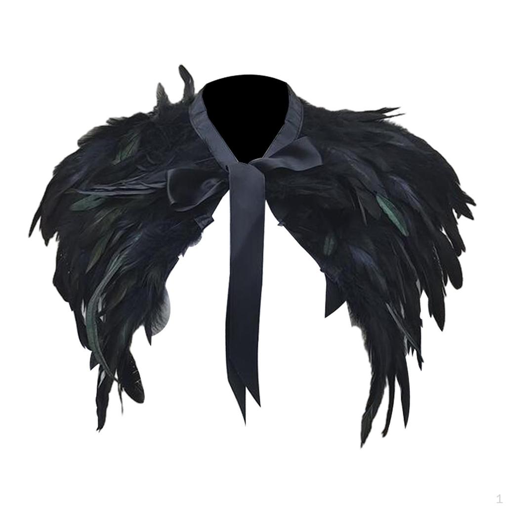 Artificial Feather Cape, Scarf, Halloween Shrug, Multi-layer Accessories, Women, Comfortable