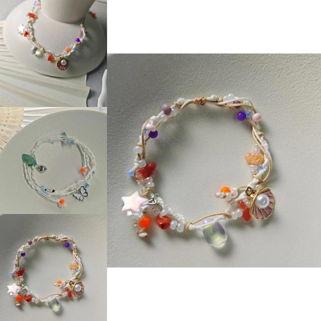 Elegant Geometric Water Droplet Shell Pearl Star Bracelet For Fashionable Girls