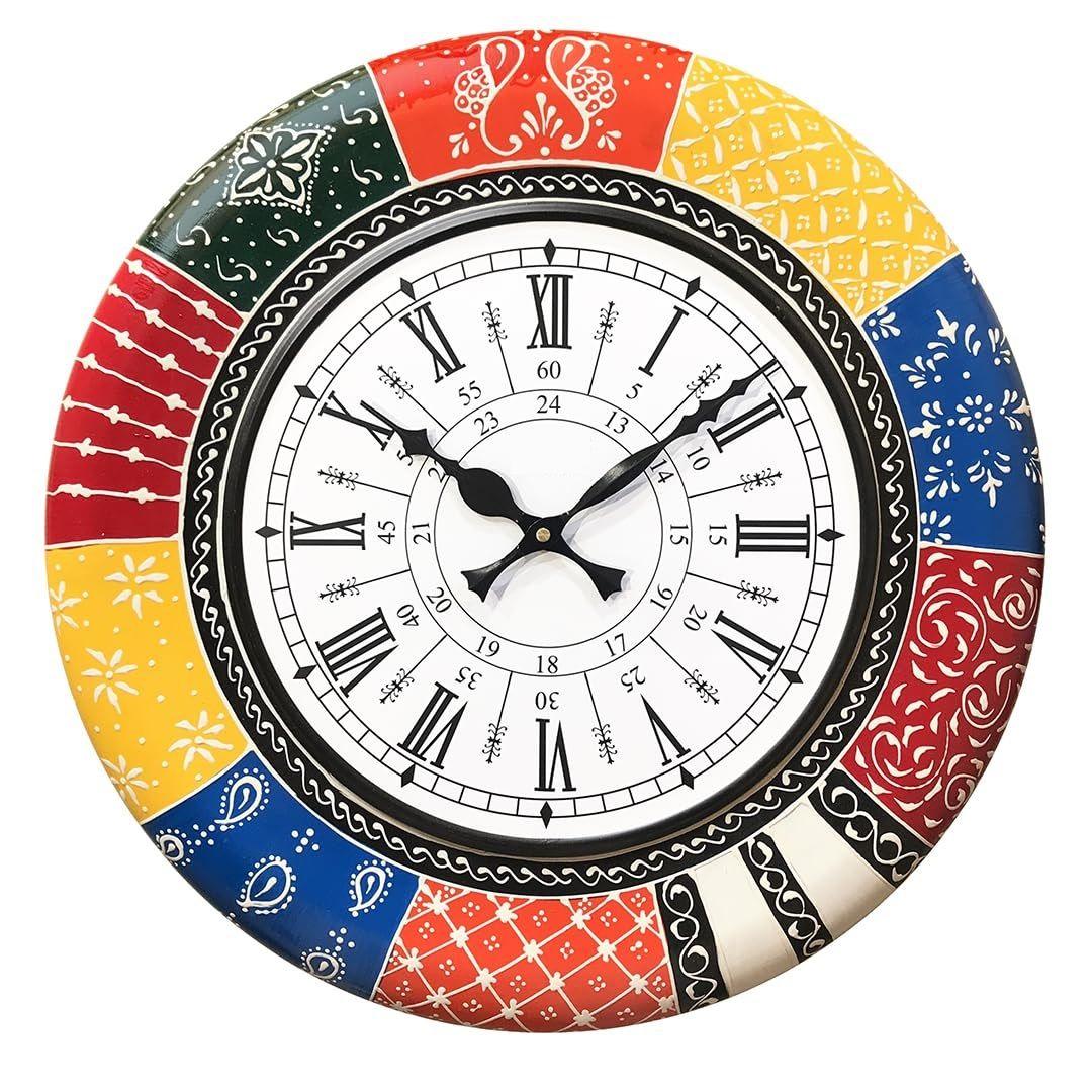 

Boistrous Colors Wooden Antique Analog Wall Clock for Home and Gifting || Clock Size[16 x 16 inches] 16 INCH