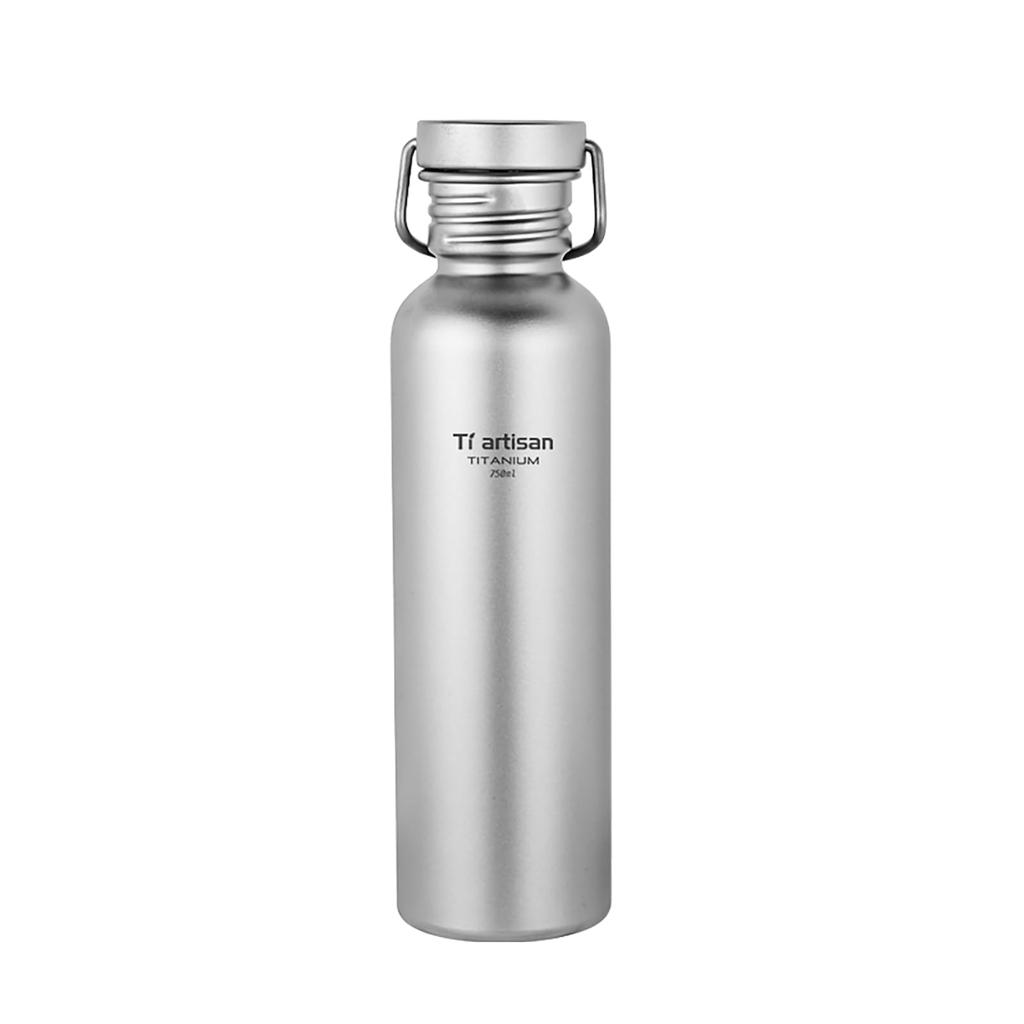 Ti Artisan Titanium Water Bottle, Lightweight, Direct Drinking, Wide Mouth, for Camping and Hiking, with Storage Case (750ml)