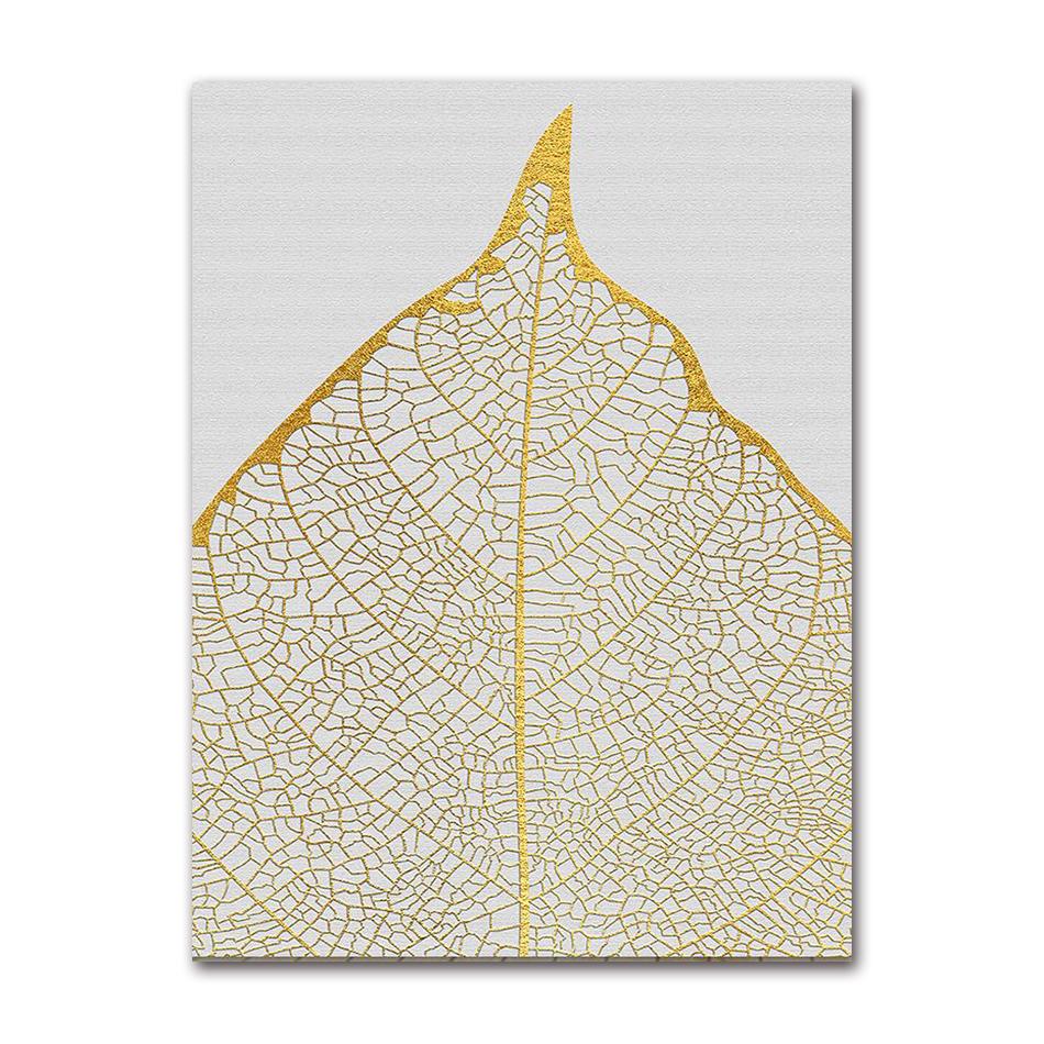 Gold Leaf Posters And Prints Cuadros Wall Art Pictures For Living Room Home Decoration Unframed Abstract Canvas Paintings