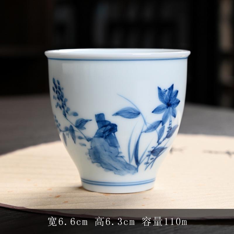 Hand-painted Ceramic Master Antique Blue and White Home Kung Fu Set Tasting Single Cup Bowl Large Tea Bo