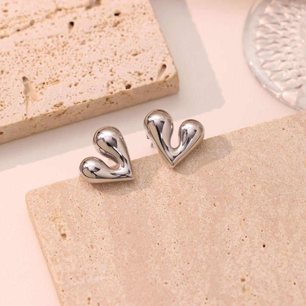 Gold Color Chunky Hoop Earrings Stainless Steel Statement Jewelry Huggie Hoop Earrings For Women